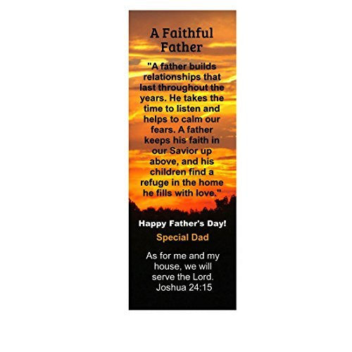 Orange Sunset Happy Father's Day Faithful Father Special Dad Bookmarks (100 Pack)