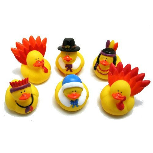 120 Bulk Count of Thanksgiving Rubber Ducks Duckie Ducky Party Favors –  Christian Book And Toys