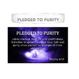 White Silicone Pledged to Purity Teen Youth Bracelets & Pledge Cards (24 Pack)