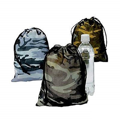 Camouflage Drawstring Bags - 12 Pack