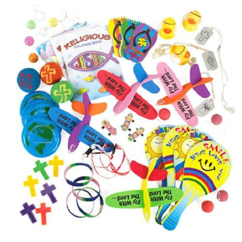 50 Piece Bulk Christian Novelty Assortment - Vacation Bible School - Award Prizes