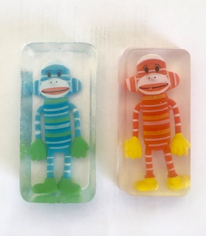 Toy Embedded Kid Sock Monkey Soap Set of 2
