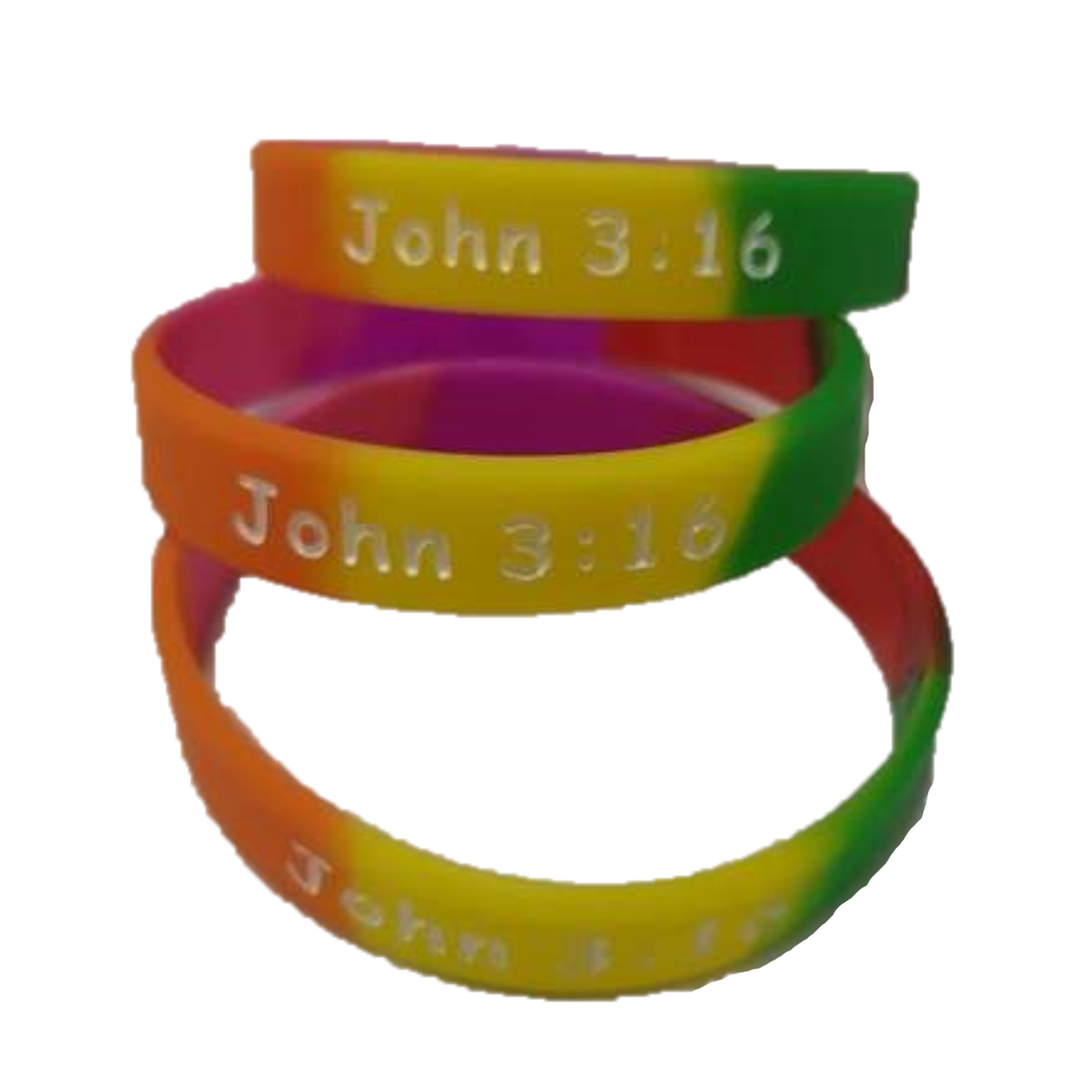 Jesus Loves Me John 3:16 Silicone Bracelets Bulk 50 count