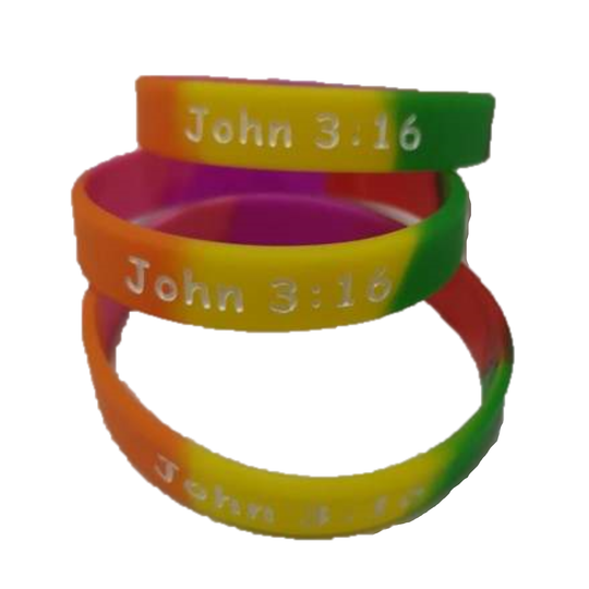 Jesus Loves Me John 3:16 Silicone Bracelets Bulk 50 count