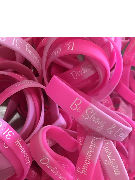 100 Bulk Count Be Strong Pink Christian Breast Cancer Awareness Bracelets Bible Verse