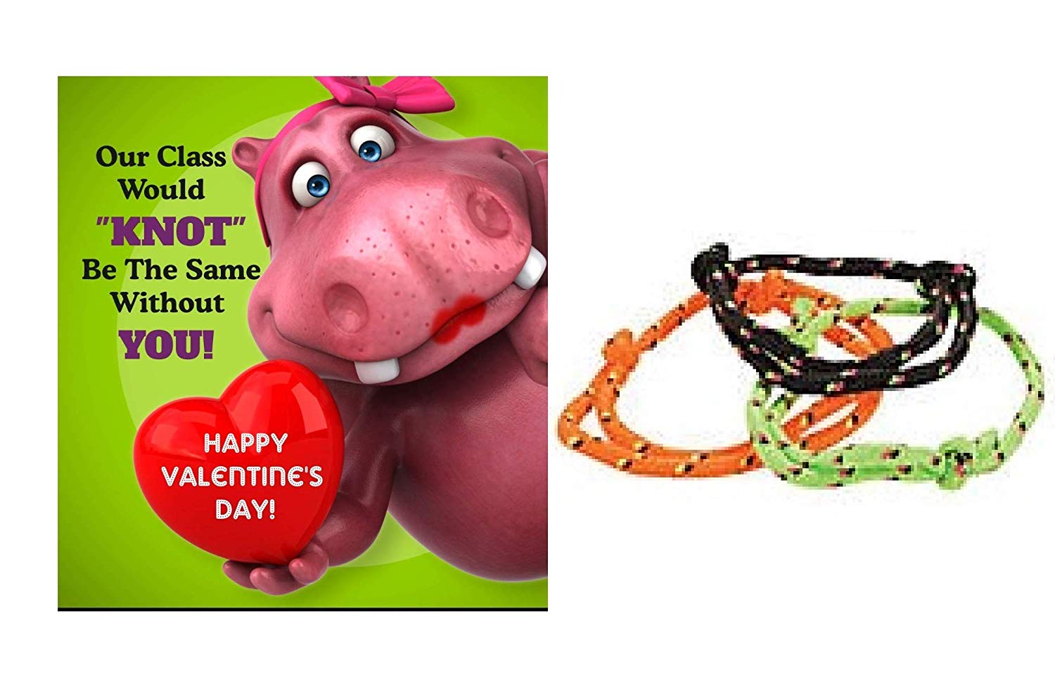 Our class would knot be the same valentines day card and bracelet exchange cards for clasroom