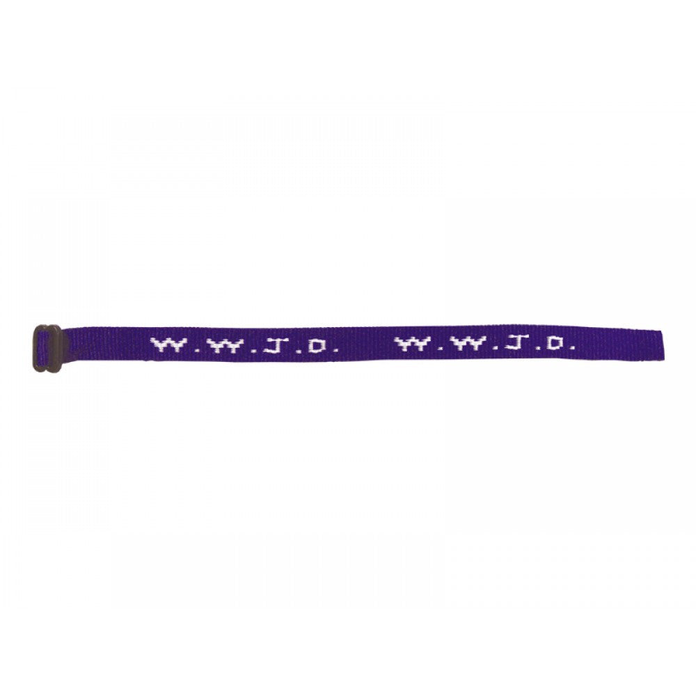 12 Purple WWJD Cloth Woven Bracelets
