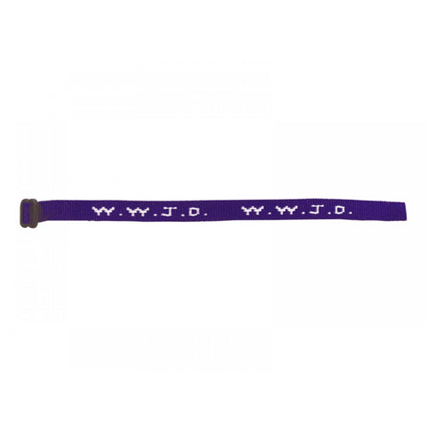 6 Purple WWJD Cloth Woven Bracelets