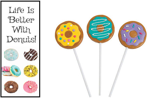 Life Is Better With Donuts Bookmarks and Donut Party Lollipops (12 Sets)
