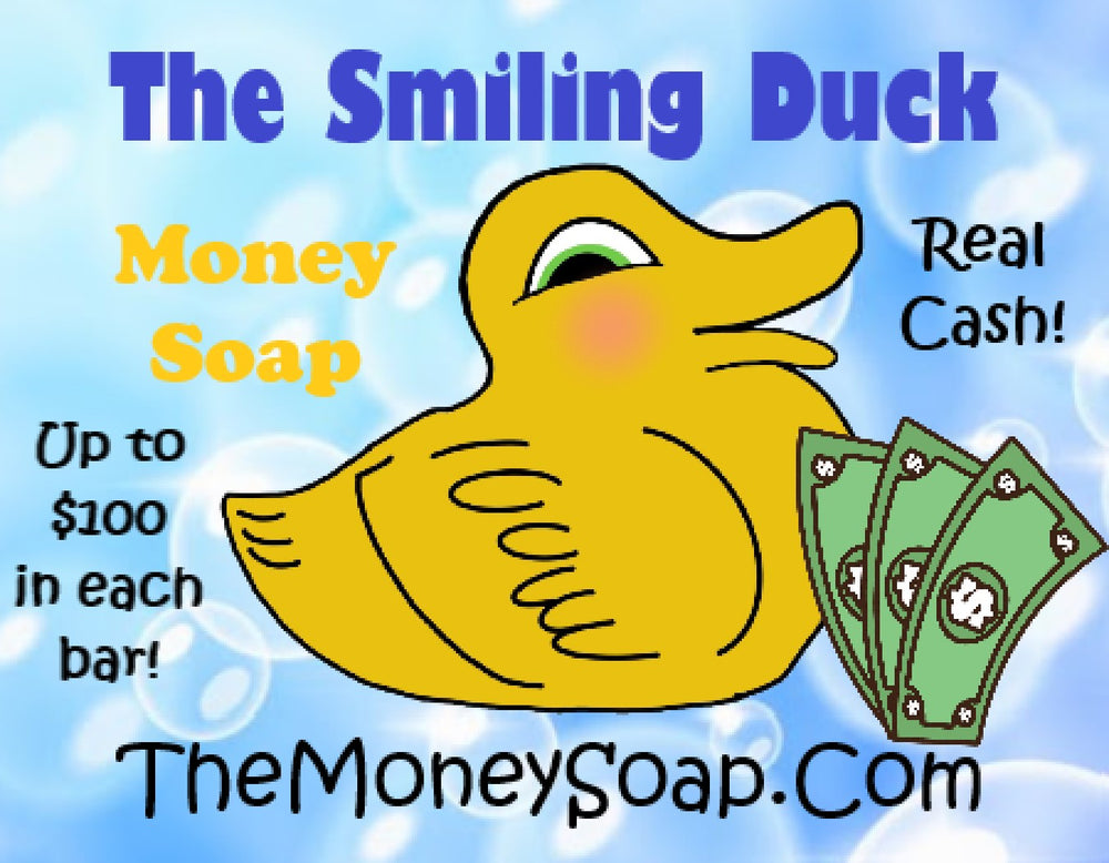 The Smiling Easter Duck Real Cash Money Soap - Each Bar Contains a Real US Bill - Up to $100