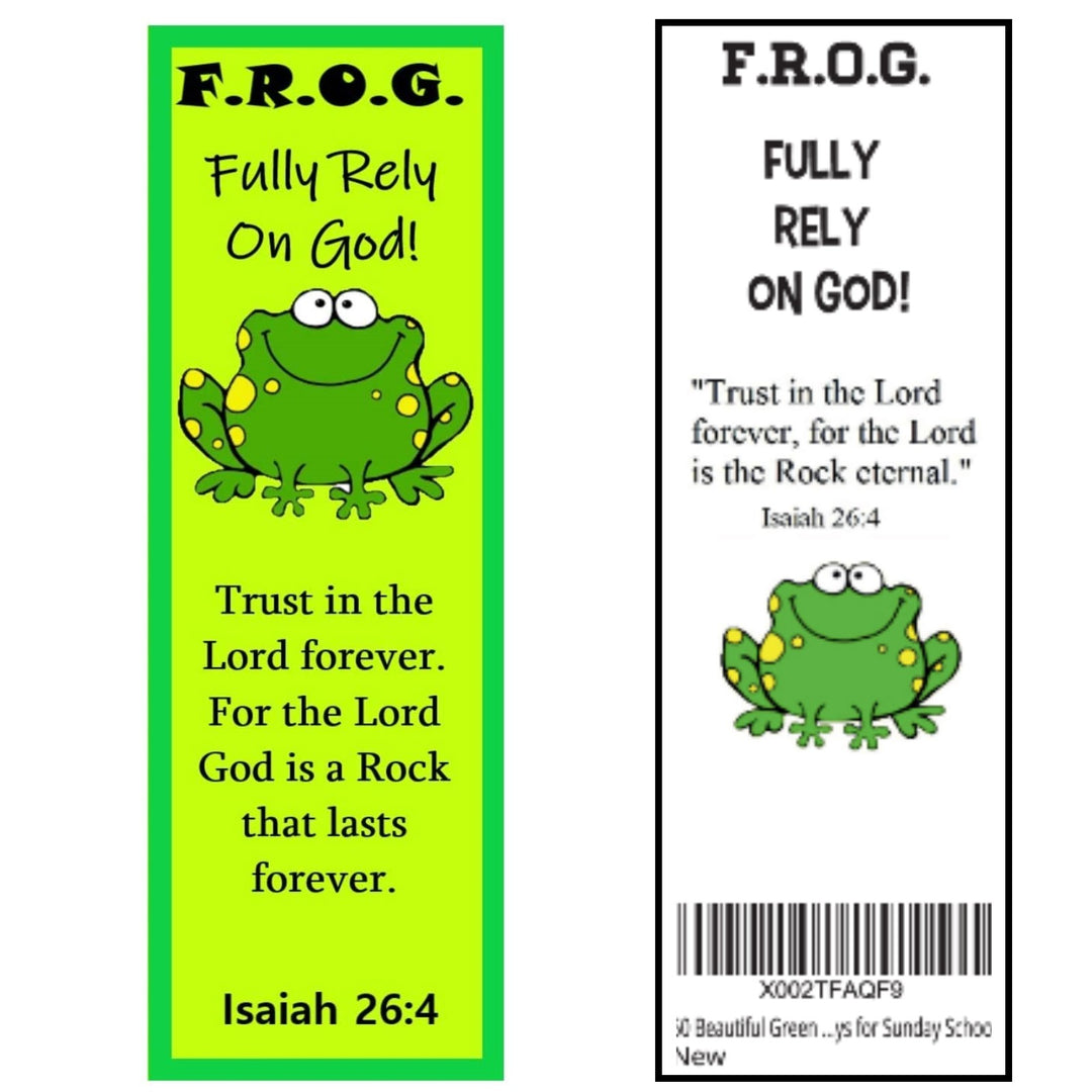 100 Bulk Count Fully Rely On God Frog F.R.O.G. Bible Verse Christian B –  Christian Book And Toys