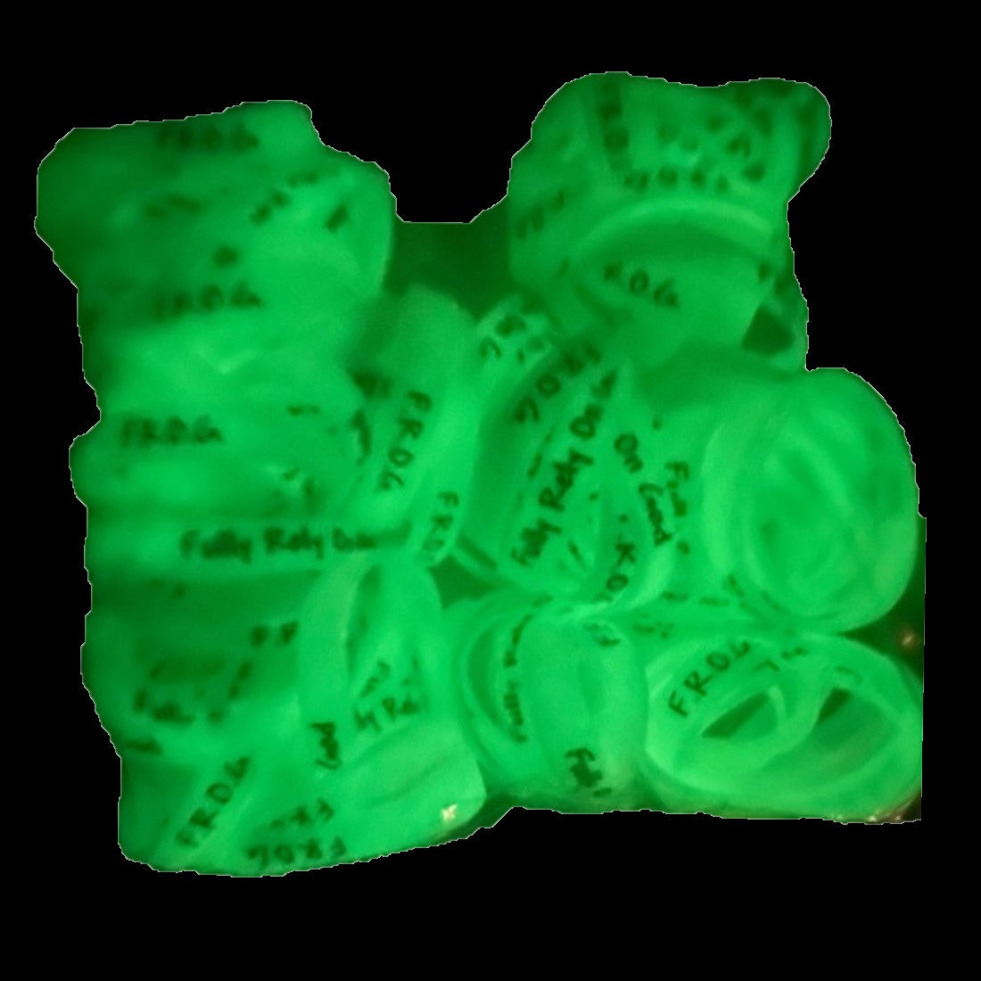 Glow-in-the-Dark F.R.O.G. Fully Rely On God Silicone Wristbands – 10 Pack