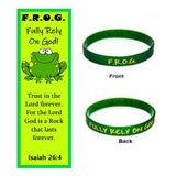 10 Fully Rely On God Bracelets With Frog Bookmarks