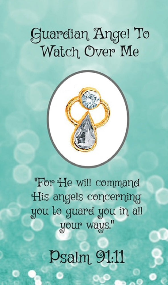 Guardian Angel To Watch Over Me Lapel Pins For Women, 12 Count, Bulk