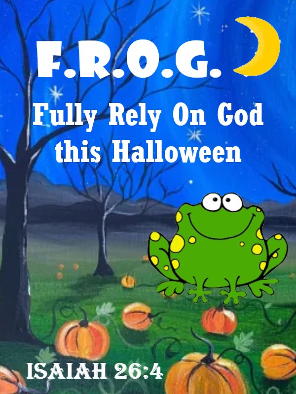 50 Count of Halloween Fully Rely On God F.R.O.G. Bible Tracts