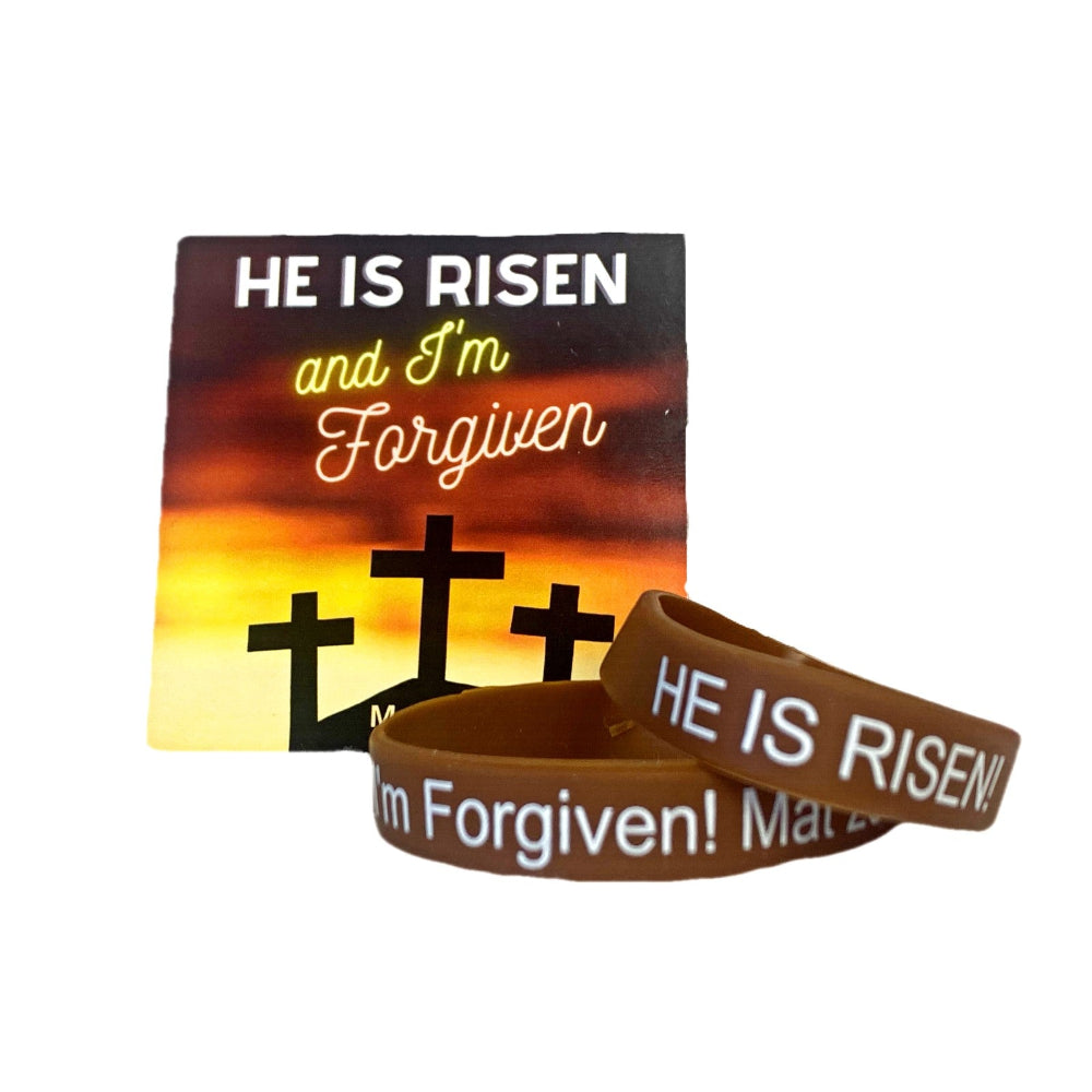 100-Pack “He Lives” Cards with Youth Bible Verse Bracelets