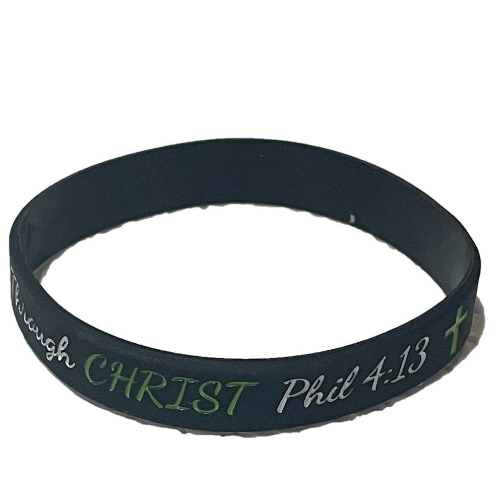 Philippians 4:13 Black Bracelets – 100 Christian “I Can Do All Things” Wristbands