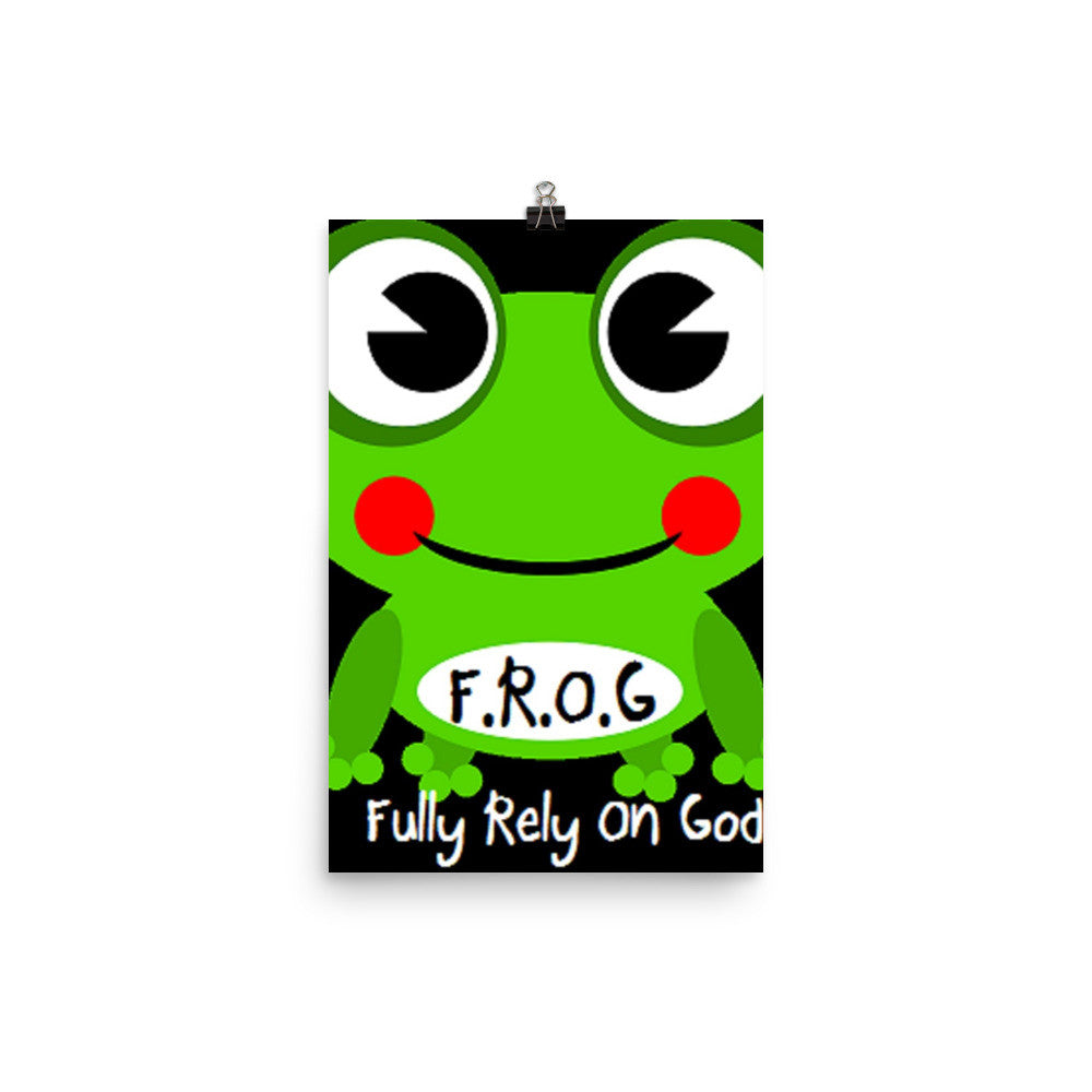 Fully Rely On God Frog Photo paper poster