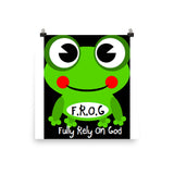 Fully Rely On God Frog Photo paper poster