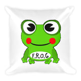 Cute Cartoon Frog Fully Rely On God Pillow