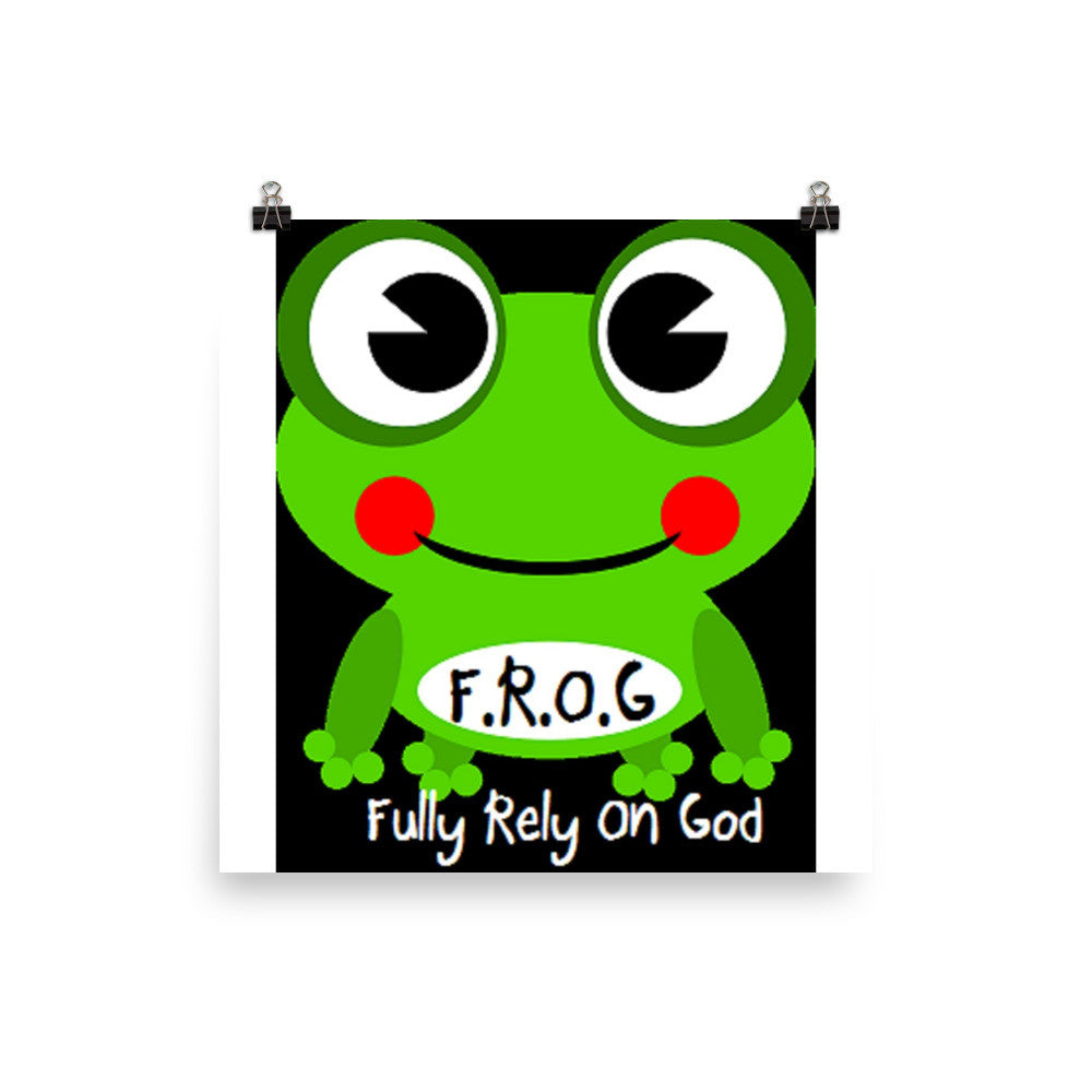 Fully Rely On God Frog Photo paper poster