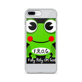 Fully Rely On God Frog F.R.O.G. iPhone Case
