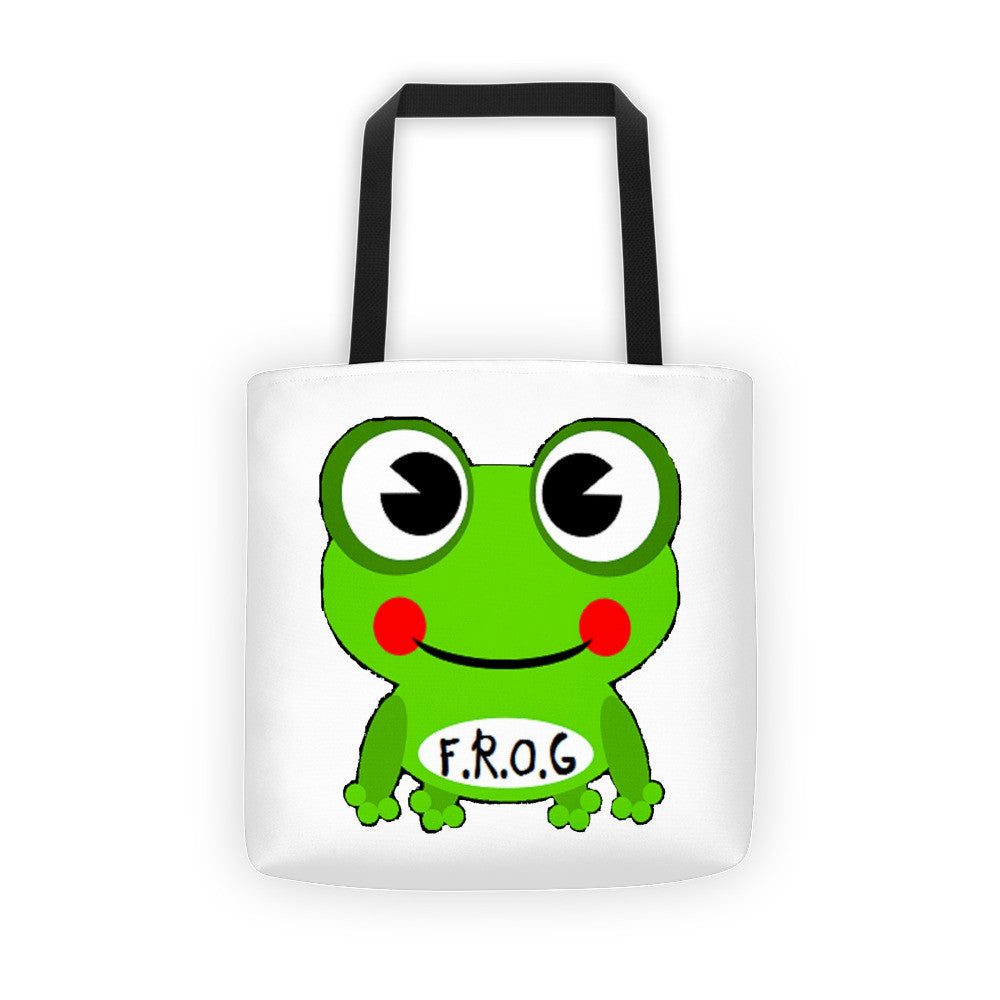 Cute Fully Rely On God Frog Tote bag