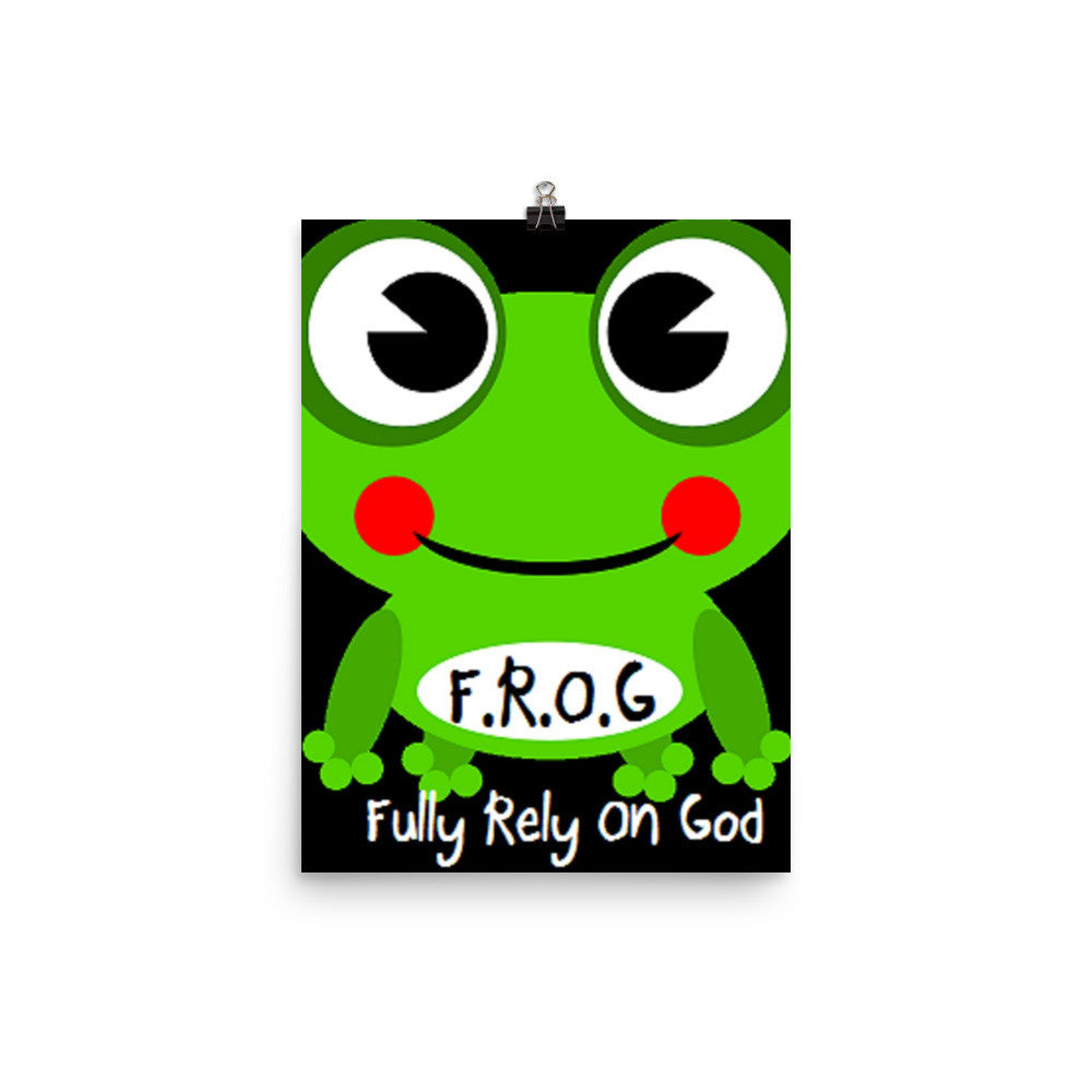 Fully Rely On God Frog Photo paper poster