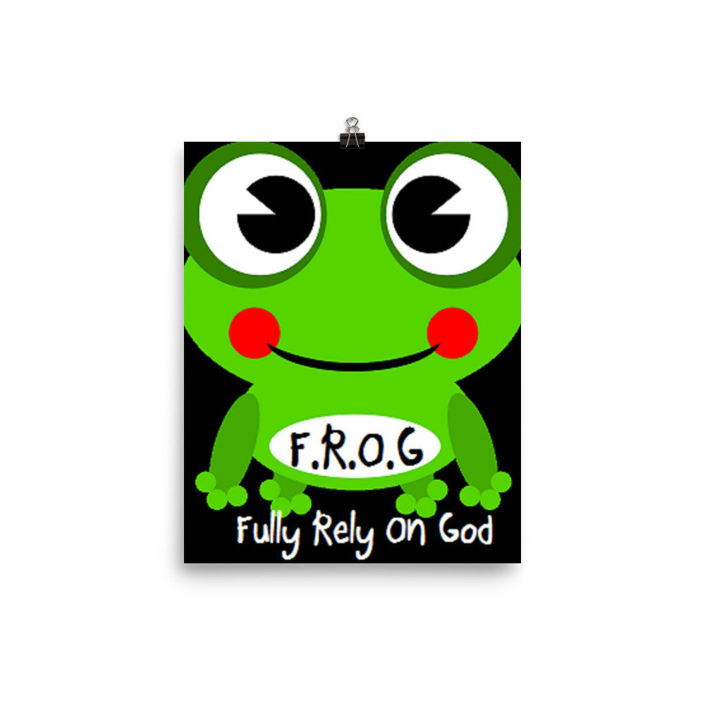Fully Rely On God Frog Photo paper poster