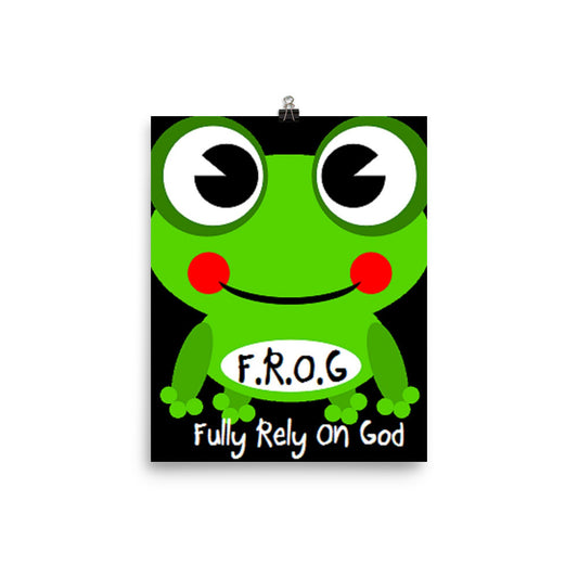 Fully Rely On God Frog Photo paper poster