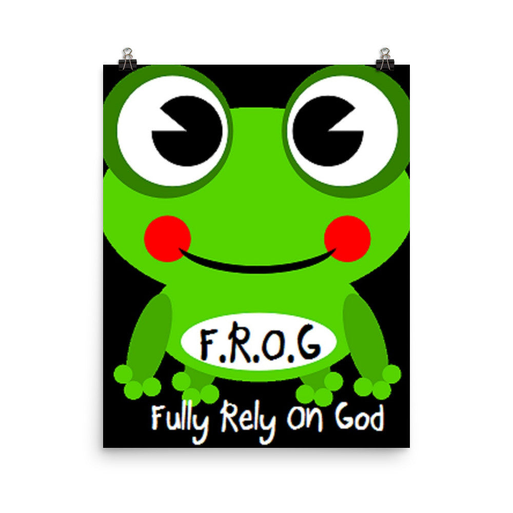 Fully Rely On God Frog Photo paper poster