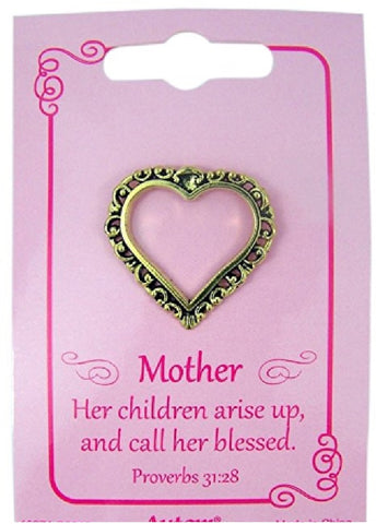 Mother Proverbs 31:28 Heart Pins - 25 Pack